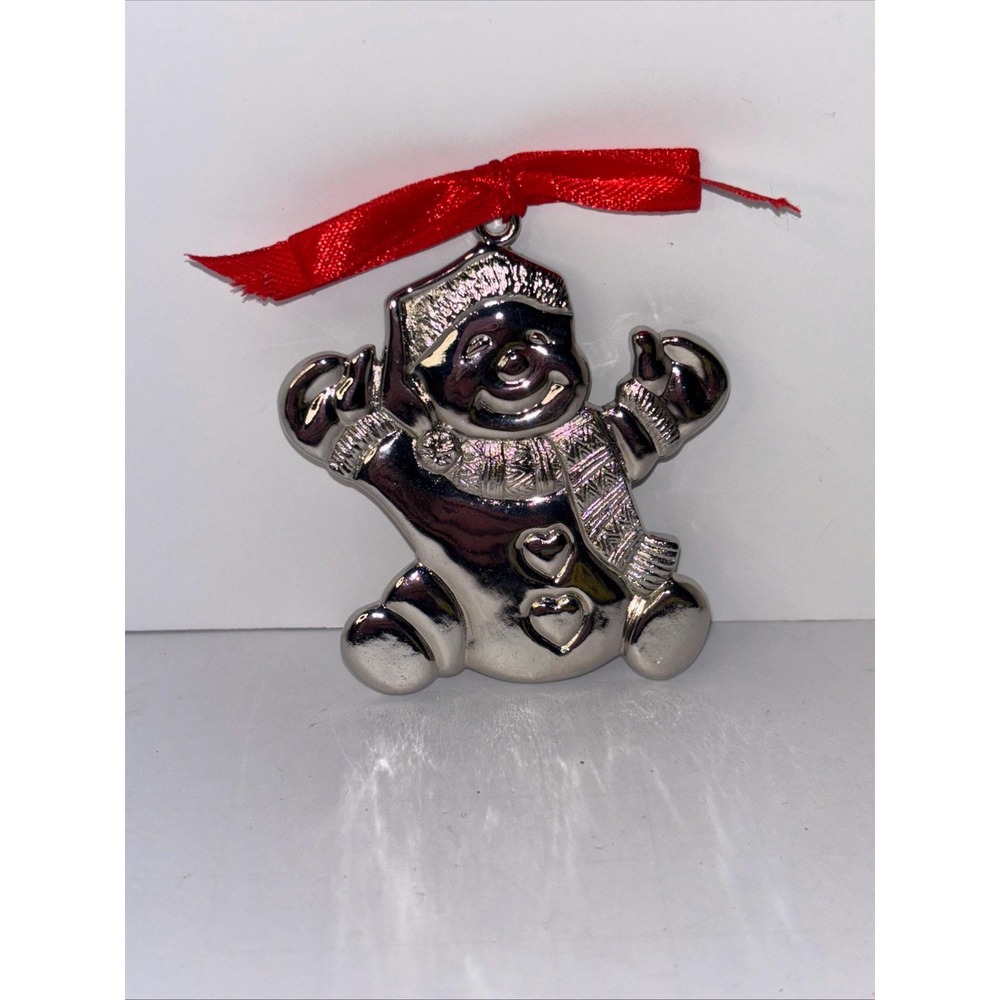 Lenox Gift Card Holder Snowman Holidays Silver Plated Christmas Ornament